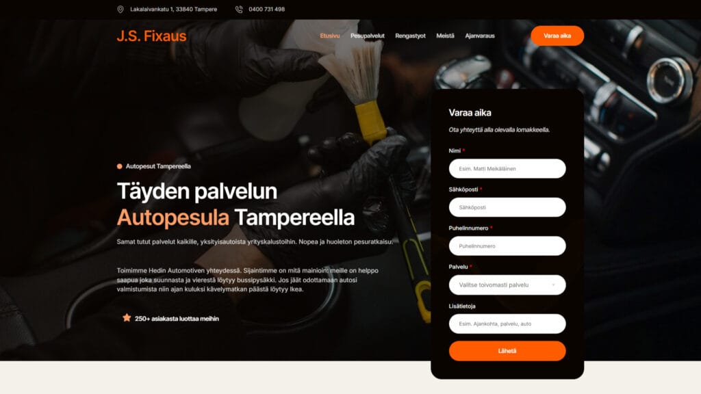 Referenssi: JSFIXAUS.FI Verkkosivutyö